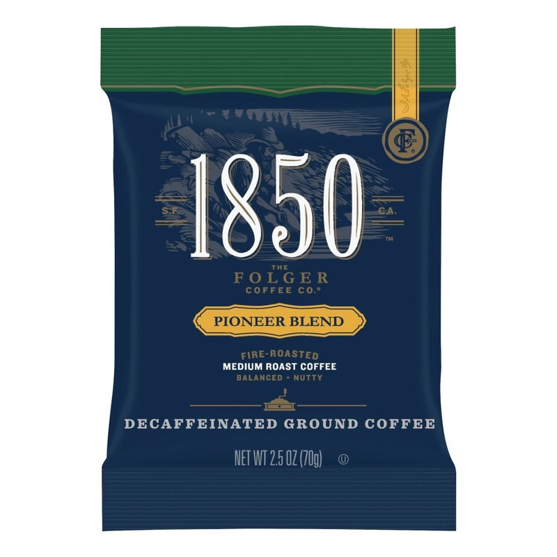 Folgers 1850 Coffee Fraction Single-Serve Packs, Pioneer Blend Decaffeinated, Medium Roast, Carton Of 24 MPN:21513