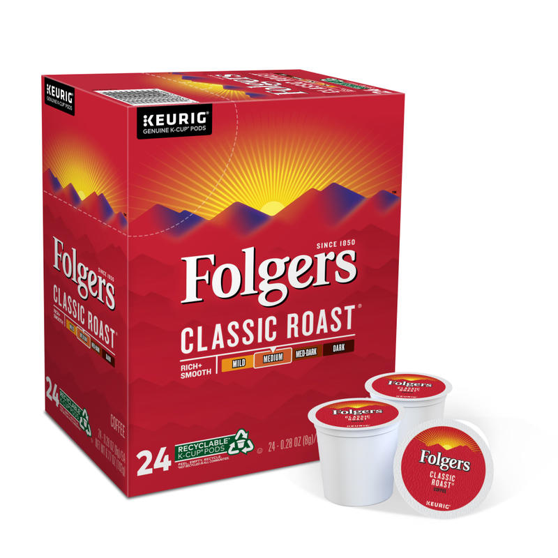 Folgers Single-Serve Coffee K-Cup Pods, Classic Roast, Carton Of 24 MPN:6685