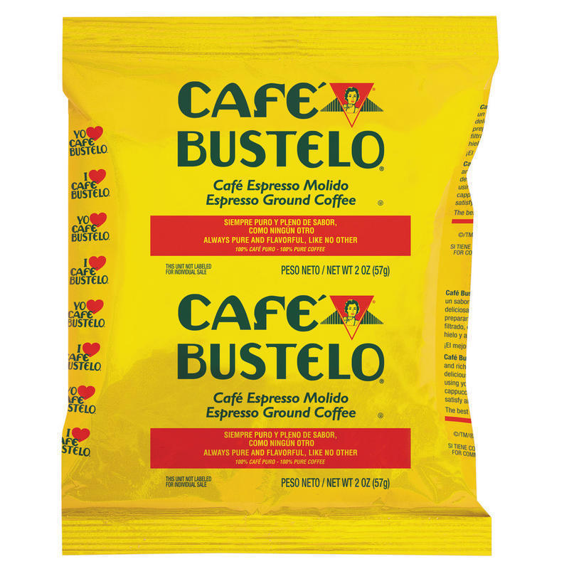 Cafe Bustelo Espresso Coffee Single-Serve Packets, Dark Roast, 2 Oz Per Bag, Carton Of 30 Bags MPN:7447101014