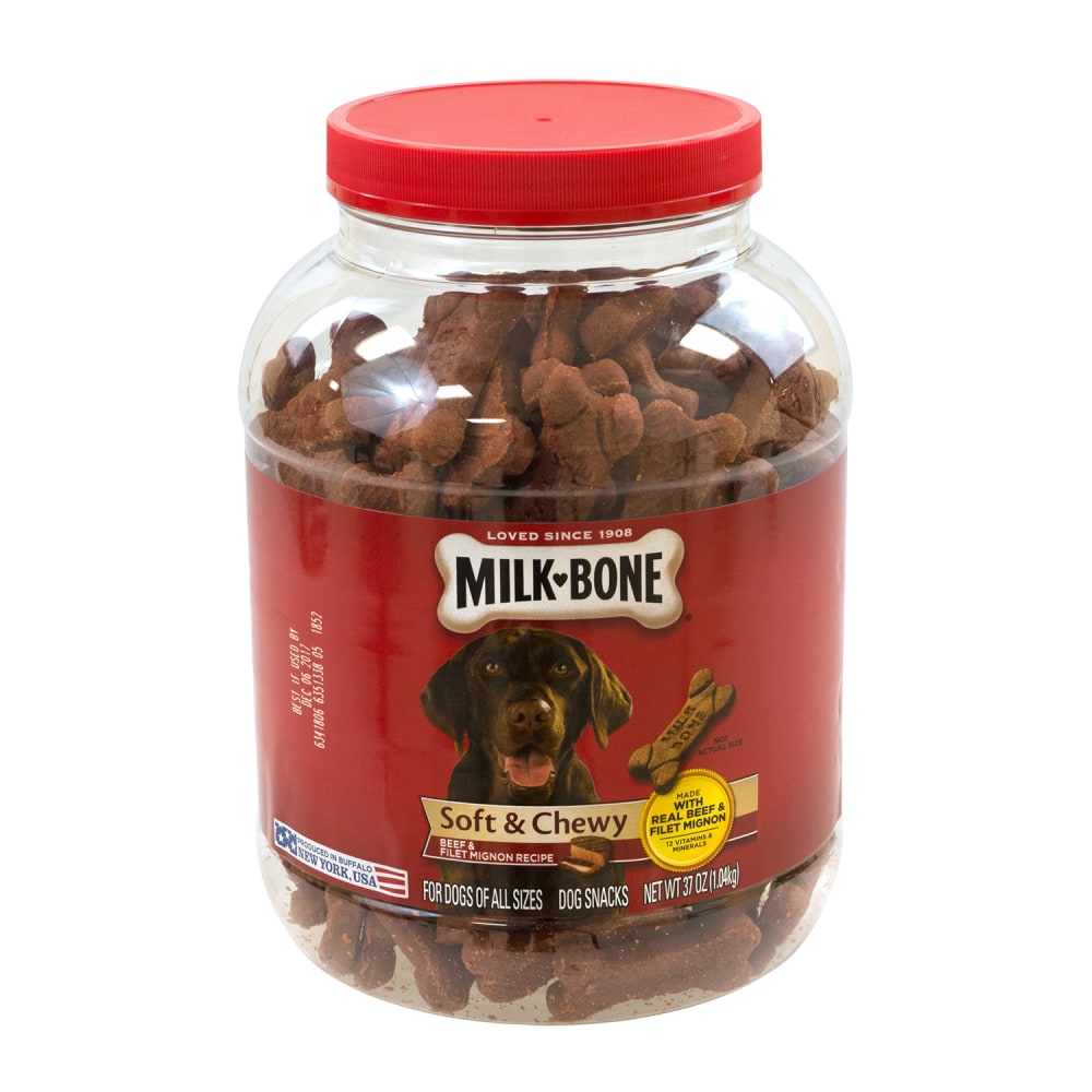 Milk-Bone Soft & Chewy Beef Dog Treats, 37 Oz Tub MPN:220-00664