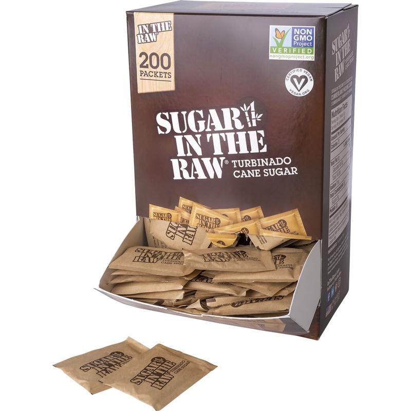 Sugar In The Raw Natural Turbinado Cane Sugar Packets - Molasses Flavor - Natural Sweetener - 200/Box - 2 / Carton MPN:50319CT