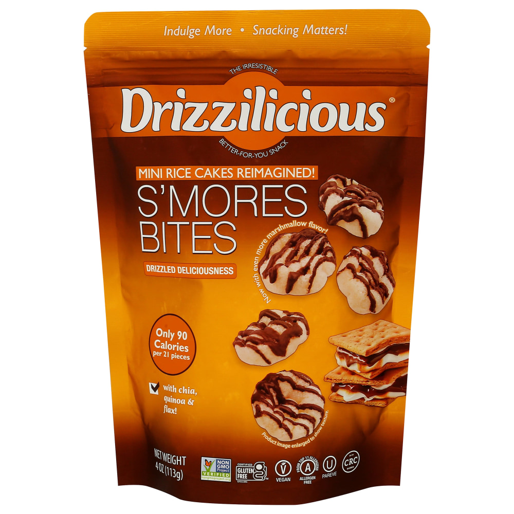 Drizzilicious Mini Rice Cake Bites, Smores, 4 Oz, Total Qty 12 MPN:1111302