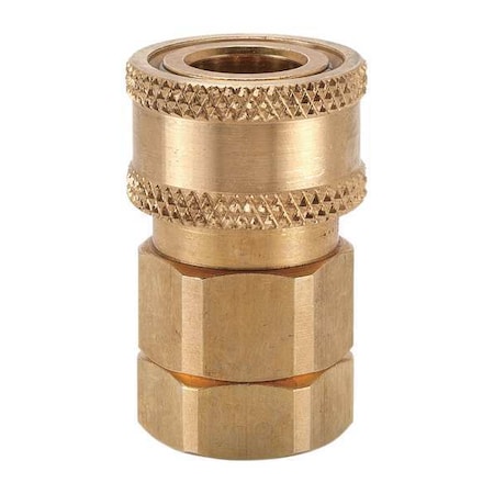 Hydraulic Quick Connect Hose Coupling, Brass Body, Sleeve Lock, 1/4