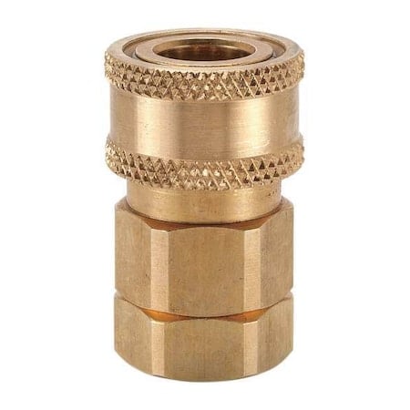 Hydraulic Quick Connect Hose Coupling, Brass Body, Sleeve Lock, 3/8