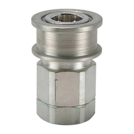 Hydraulic Quick Connect Hose Coupling, Steel Body, Sleeve Lock, 3/4