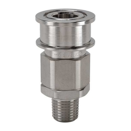 Hydraulic Quick Connect Hose Coupling, 316 Stainless Steel Body, Ball Lock, 1/2