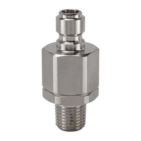 Hydraulic Quick Connect Hose Coupling, 316 Stainless Steel Body, Ball Lock, 1/4
