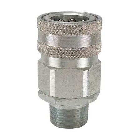 Hydraulic Quick Connect Hose Coupling, Steel Body, Sleeve Lock, 3/4