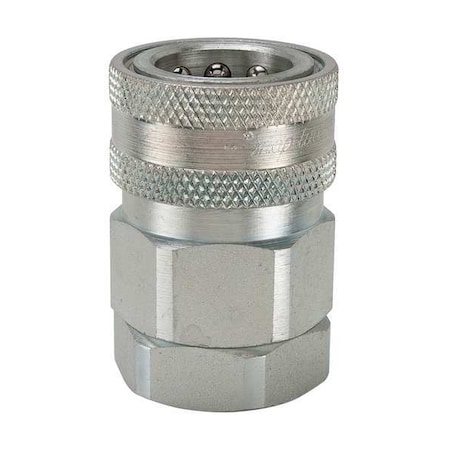 Hydraulic Quick Connect Hose Coupling, Steel Body, Sleeve Lock, 3/8