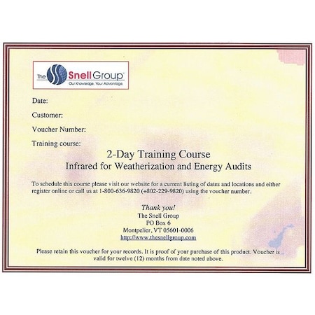 Thermography Training, Weatherization MPN:SNELL-2D-BLDG