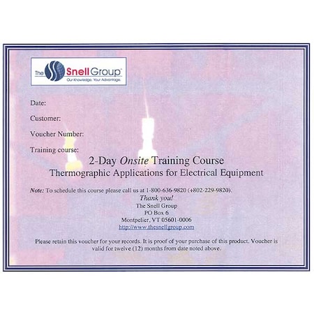 Thermography Training, Onsite, Electrical MPN:SNELL-2D-ON-ELEC