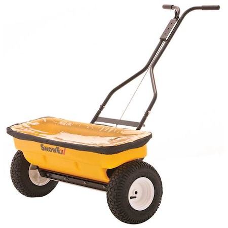 160 lbs Cap High Output Drop Walk Behind Spreader For Salt, 28 in Spread, Fixed T Handle MPN:SD-95