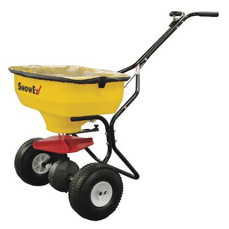 100 lbs Cap Broadcast Walk Behind Spreader For Salt, 20 ft Spread, Fixed T Handle MPN:SP-65