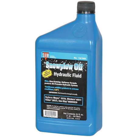 1 qt Bottle, Snowplow Hydraulic Fluid, Not Specified ISO Viscosity, Not Specified SAE, 12 PK MPN:1307010