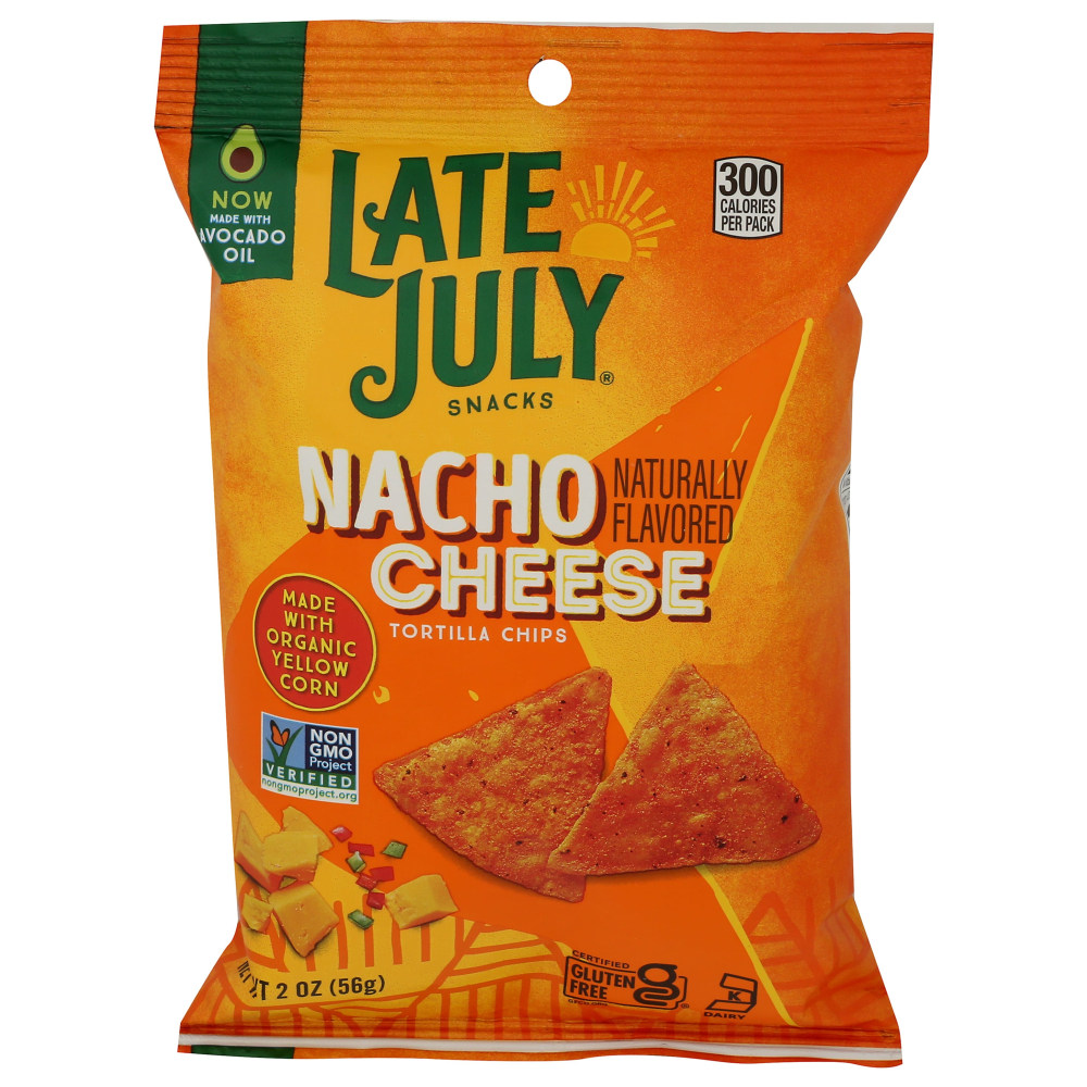Late July Snacks Tortilla Chips, Nacho Cheese, 2 Oz, Total Qty 24 MPN:110447