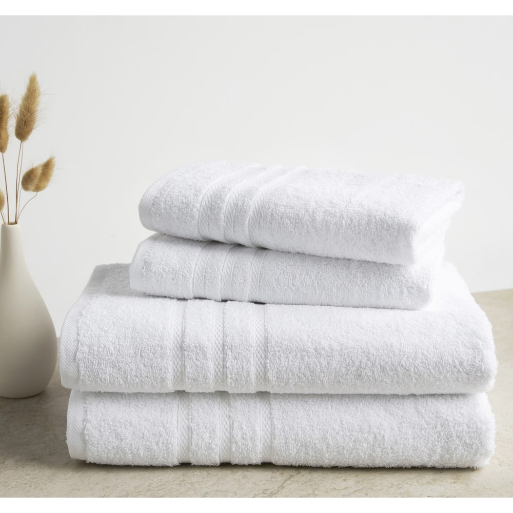 HSM Bath Towels, Dolce Vita, 27in x 54in, White, Diamond Dobby Border, Total Qty 26 MPN:TBT01072