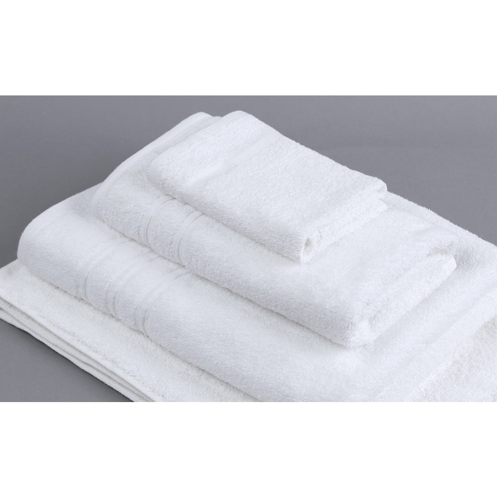 HSM Bath Towels, Primaverano, 24in x 50in, White, Toruga Dobby Border, Total Qty 36 MPN:TBT01073