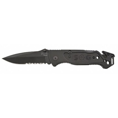Folding Knife, Spear Point, Blk, 3-7/16 In MPN:FF25-CP