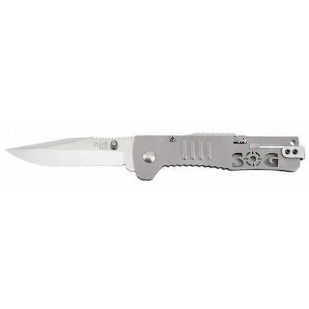 Folding Knife, Clip Point, Satin, 3-3/16 In MPN:SJ31-CP