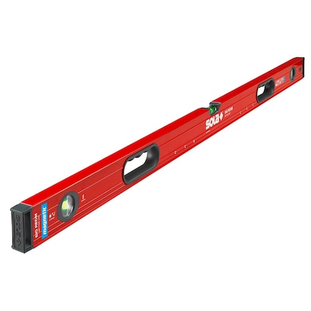 Box Beam Level, Black/Red, 48 in L MPN:LSB48LM
