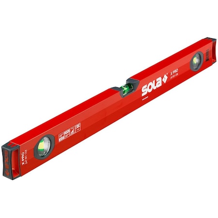 Box Level, Aluminum, 24 In, Red MPN:LSX24