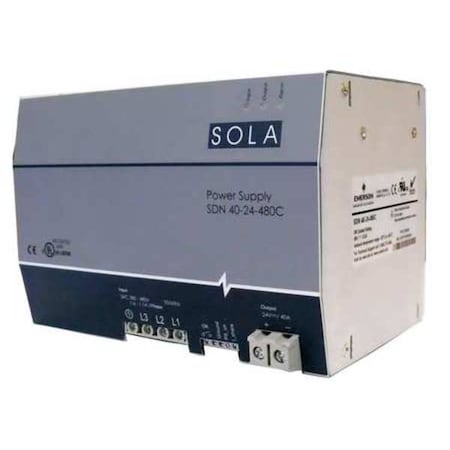 DC Power Supply, 380/480V AC, 24V DC, 960 W, 40 A, DIN Rail MPN:SDN4024480C