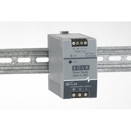 DC Power Supply, 85/264V AC, 5/6V DC, 25 W, 5 A, DIN Rail MPN:SDP55100T