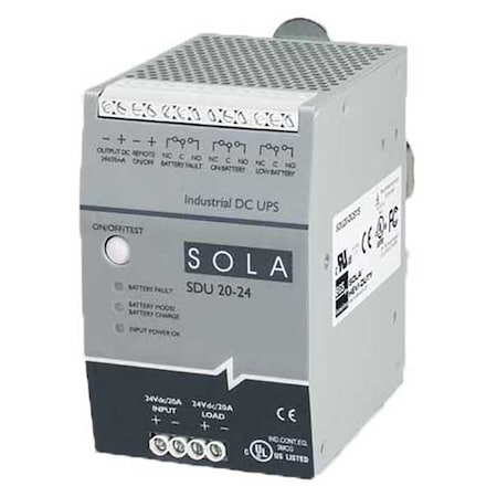 UPS System, 480VA, Standby, Out: 22.5V DC In: 22.5V DC MPN:SDU2024B