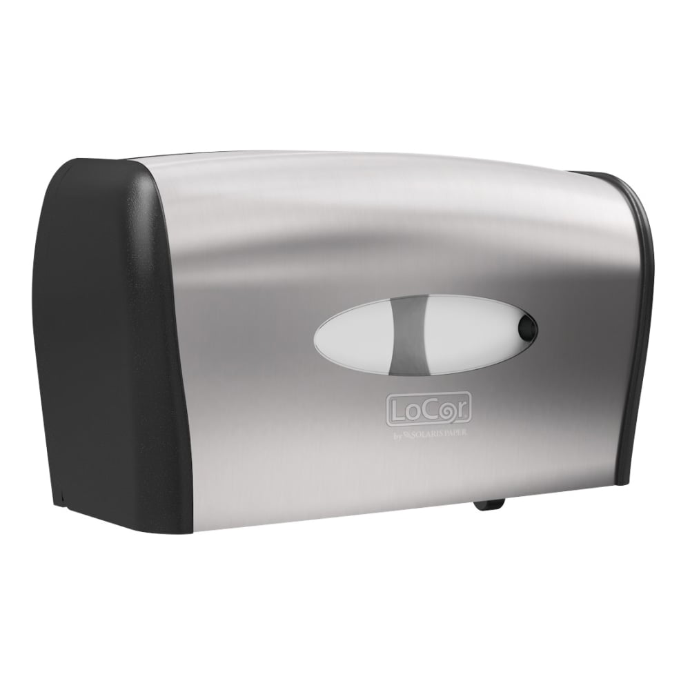 Solaris Paper LoCor Side-By-Side Wall-Mount Bath Tissue Dispenser, Stainless (Min Order Qty 3) MPN:D67021
