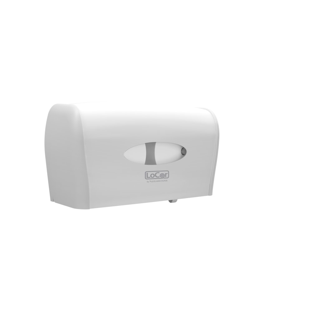 Solaris Paper LoCor Side-By-Side Wall-Mount Bath Tissue Dispenser, White (Min Order Qty 5) MPN:D67022