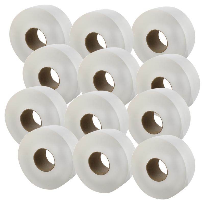 Livi Solaris Paper Jumbo Bath Tissue - 2 Ply - 3.30in x 1000 ft - White - Virgin Fiber - Embossed, Eco-friendly, Soft, Durable, Absorbent - For Bathroom - 12 / Carton (Min Order Qty 2) MPN:23501