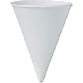 SOLO® Cone Water Cups Paper 4.25 Oz. Rolled Rim 200/Bag 25 Bags/Carton White SCC 42R