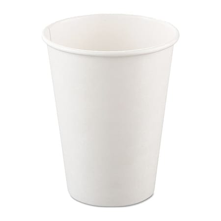 Single-Sided Poly Paper Hot Cups, 12 oz, White, PK1000 MPN:412WN-2050