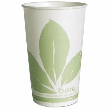 Bare Eco-Forward Paper Cold Cups, 16 oz, Green/White, PK1000 MPN:RW16BB-JD110