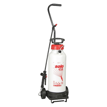 3 gal Handheld Sprayer, Poly, 6 ft L Hose, 28 in L Wand, Cone/ Fan/ Jet Nozzle Spray Pattern MPN:458-Rollabout