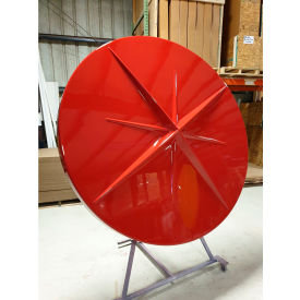 STM Industries Round Starburst 6' Fiberglass Umbrella 8' Pole Red 002 Red with 021-8¿ pole Black