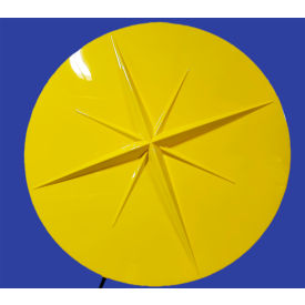 STM Industries Round Starburst 6' Fiberglass Umbrella 8' Pole Yellow 002-with-021-8-pole-Black-Yellow