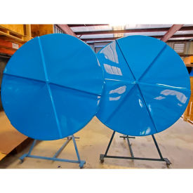 STM Industries Round Pinwheel 6' Fiberglass Umbrella 8' Pole Blue 003 Blue with 021-8¿ pole Black