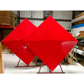 STM Industries Square Bistro 6' Fiberglass Umbrella 8' Pole Red 006 Red with 021-8¿ pole Black