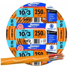 Southwire 63948455 Romex SIMpull ® Cable with Ground Orange 10/3 Awg 250 ft 63948455