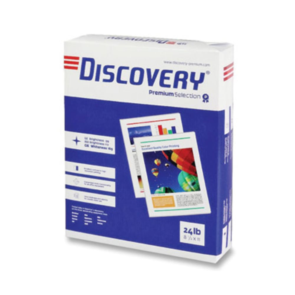 Discovery Multi-Use Printer & Copy Paper, White, Letter (8.5in x 11in), 5000 Sheets Per Case, 24 Lb, 92 Brightness, Case Of 10 Reams MPN:22028
