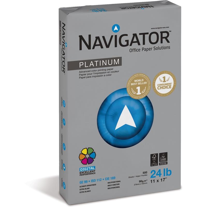 Navigator Platinum Digital Copier & Printer & Copier Paper, Ledger Size (11in x 17in), Case Of 2500 Sheets, 24 lb, 99 Brightness, Bright White MPN:NPL1724