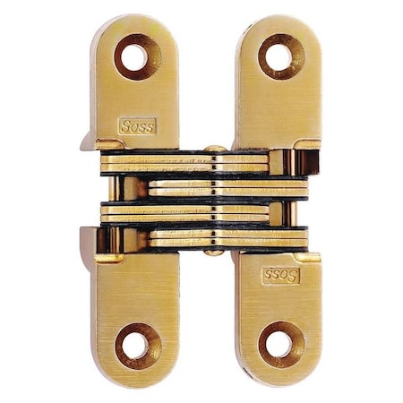 Concealed Hinge, Brass, Full Mortise Mounting, 5/8 in Leaf W x 2 3/4 in Leaf H, Satin Brass MPN:208US4
