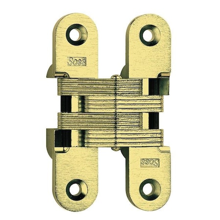 Concealed Hinge, Brass, Full Mortise Mounting, 1 in Leaf W x 4 5/8 in Leaf H, Satin Brass MPN:216US4