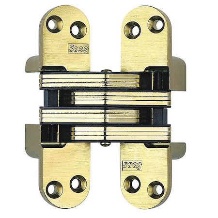 Concealed Hinge, Brass, Full Mortise Mounting, 1 1/8 in Leaf W x 4 5/8 in Leaf H, Satin Brass MPN:218US4