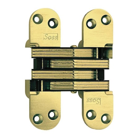 Concealed Hinge, Brass, Full Mortise Mounting, 1 3/8 in Leaf W x 5 1/2 in Leaf H, Satin Brass MPN:220US4