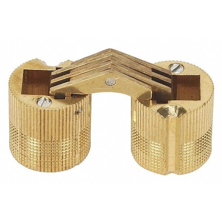 Hidden Barrel Hinge, Brass, Full Mortise Mounting, 15/16 in Leaf W x 63/64 in Leaf H, Satin Brass MPN:BH244