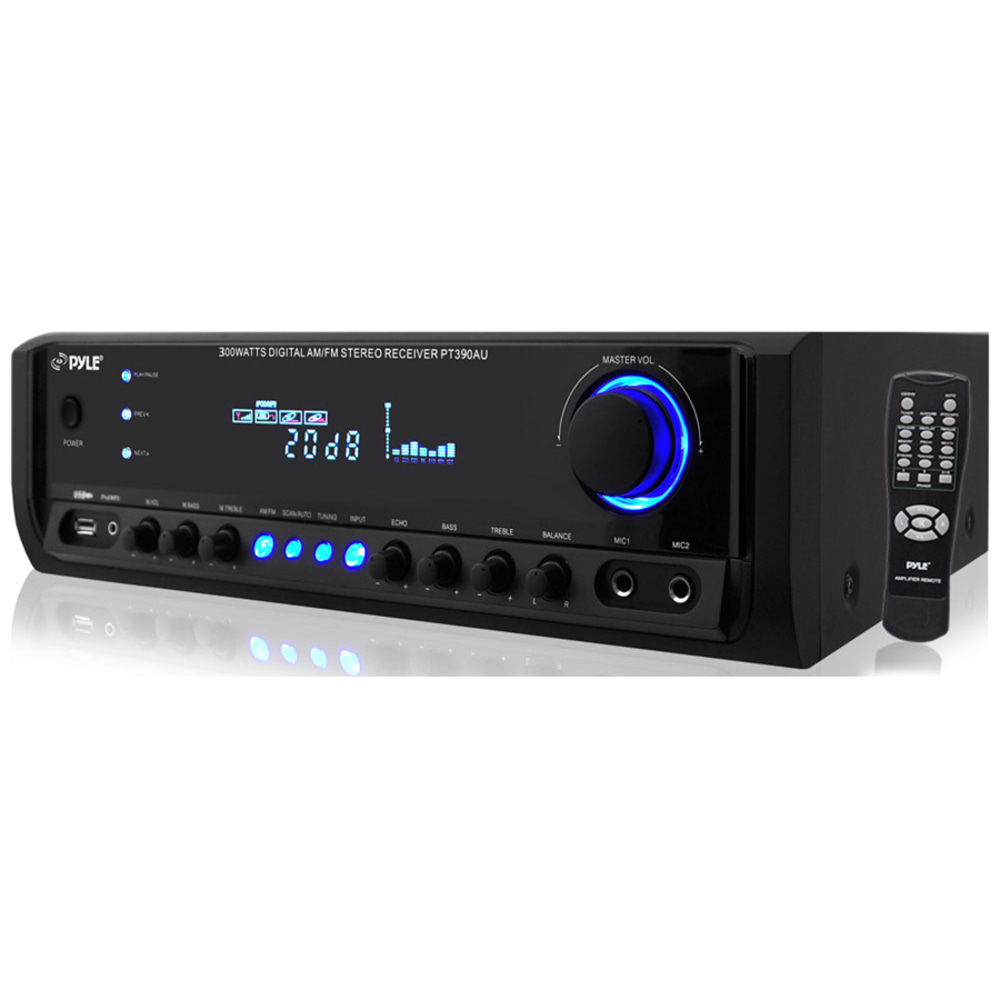 PyleHome PT390AU AM/FM Receiver - 300 W RMS - 4 Channel - AM, FM - USB - iPod Supported MPN:PT390AU