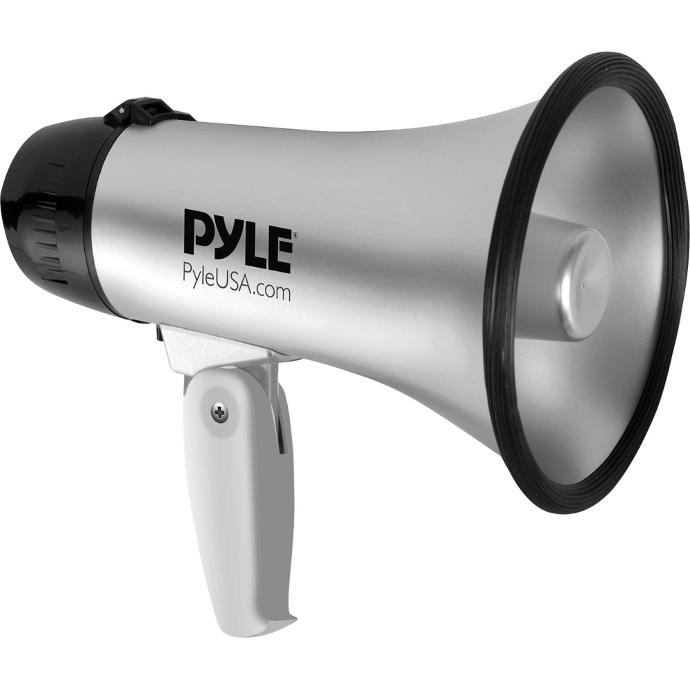 PylePro Compact & Portable Megaphone Speaker with Siren Alarm Mode, Battery Operated - Battery - Portable - Silver MPN:PMP23SL