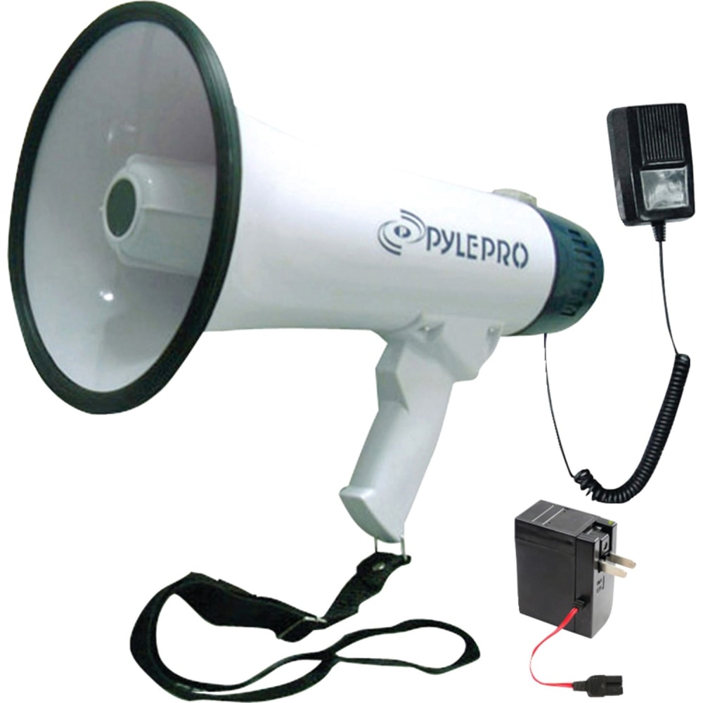 Pyle Professional 40W Dynamic Megaphone, 9-1/2inH x 8-1/4inW x 13-1/4inD, White MPN:PMP45R